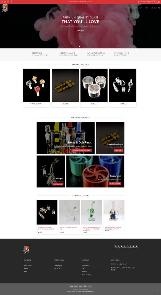 smoke shop ecommerce design