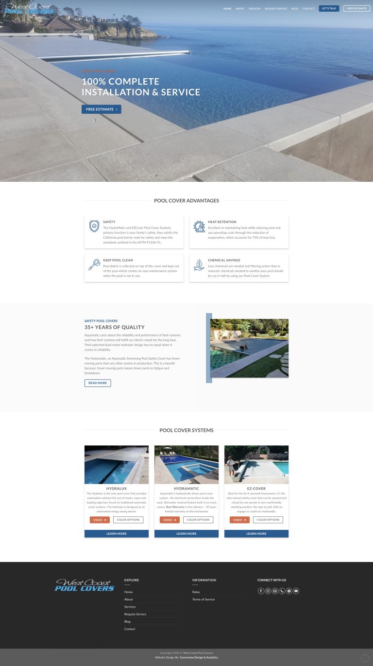 Limo Service Anaheim 16 pool cover service website design
