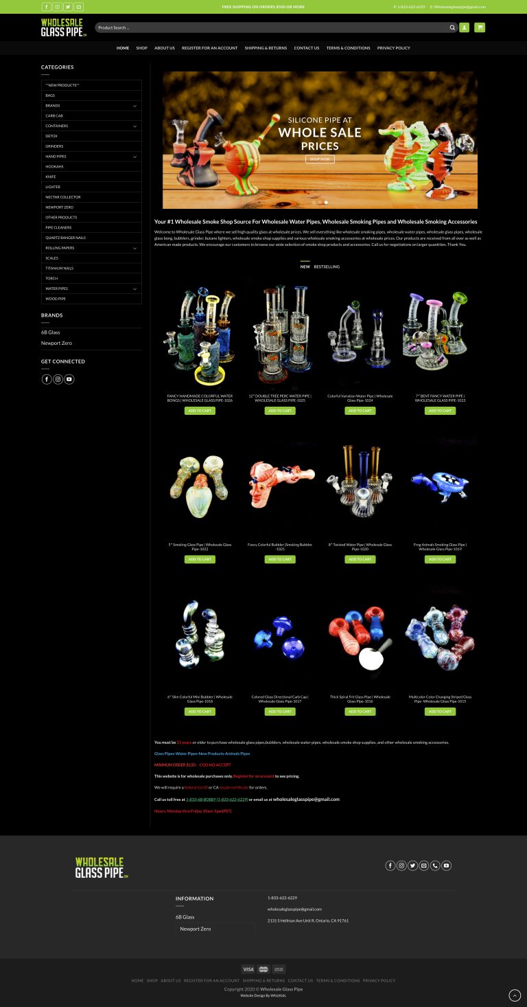 Limo Service Anaheim 20 Glass Pipe Website Ecommerce Design